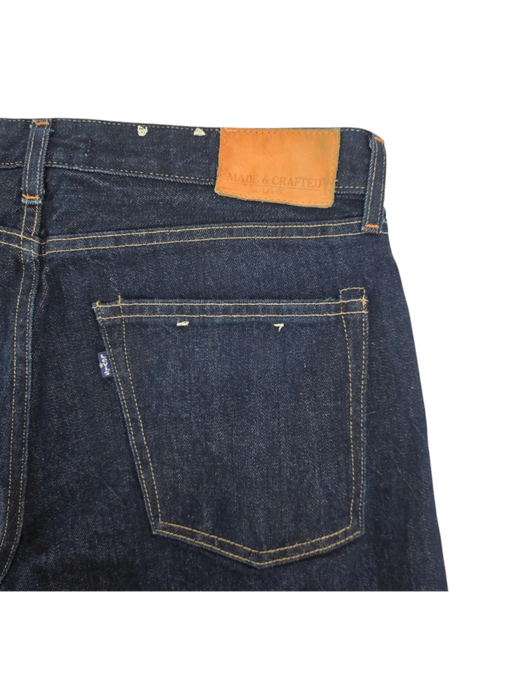 Levi's Made & Crafted Ruler Straight Jeans 34x32 Dark Indigo Button Fly 100%...